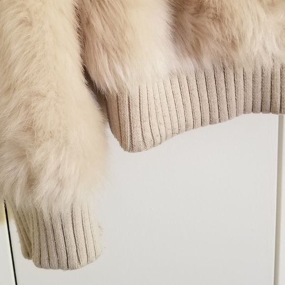 White Faux Fur Bomber Jacket - Picture 8 of 8